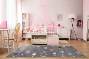 Multifunctional,Girl,Room,With,Bed,,Rug,,Chair,And,Desk