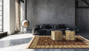Minimalist industrial loft conversion living room
