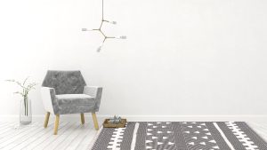 white interior design 3D rendering