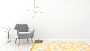 white interior design 3D rendering